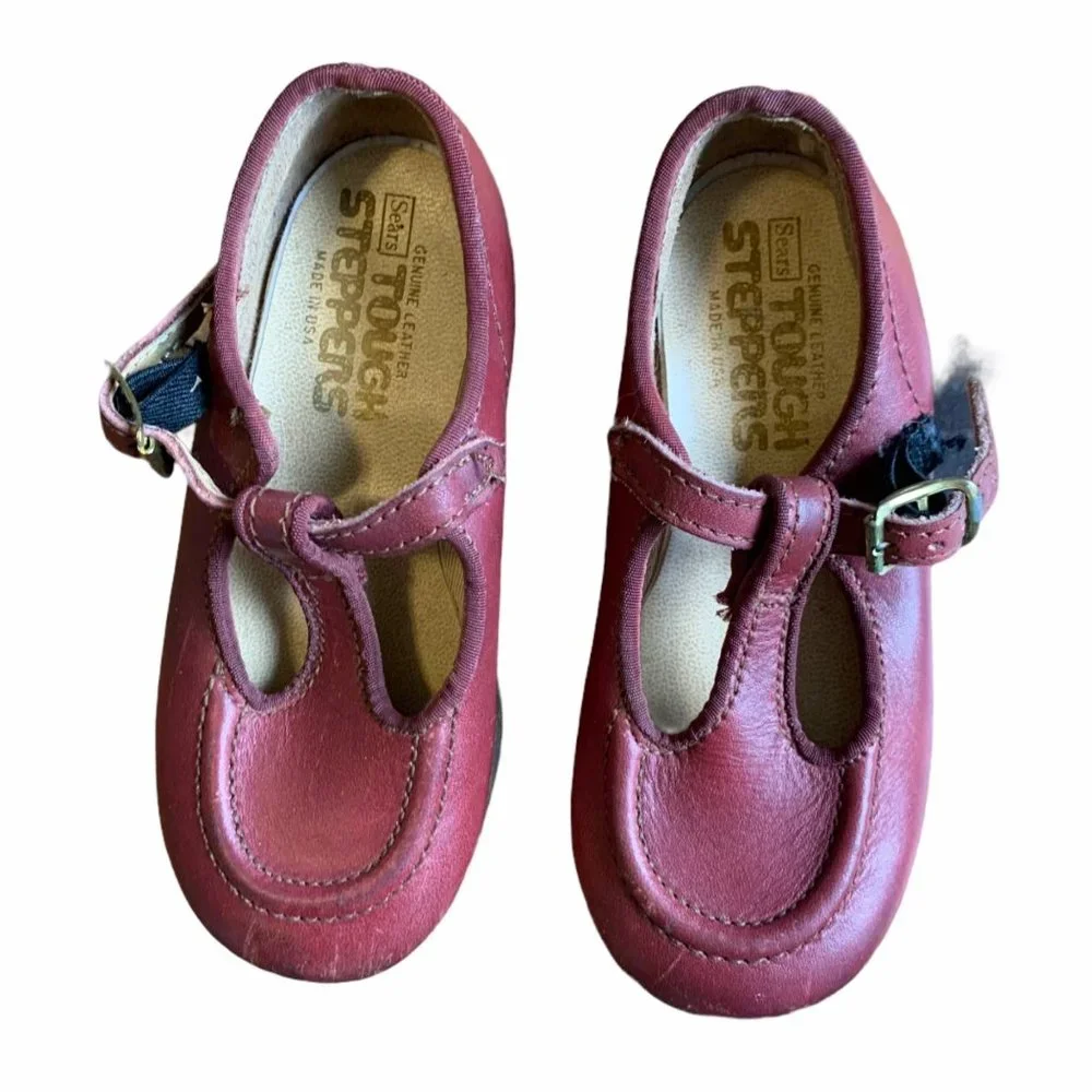 Vintage Genuine Leather Tough Steppers Baby Shoes